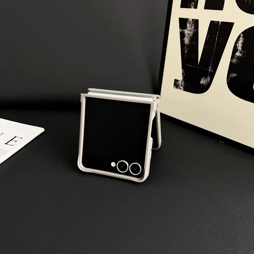 Para Samsung Galaxy Z Flip 7 funda dura de fibra de carbono anillo soporte magnético carga inalámbrica cubierta protectora trasera para Z Flip7 Shell - imagen 5