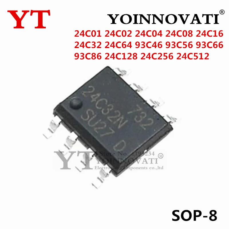 10 Uds 24C01 24C02 24C04 24C08 24C16 24C32 24C64 24C128 24C256 24C512 93C46 93C56 93C66 93C86