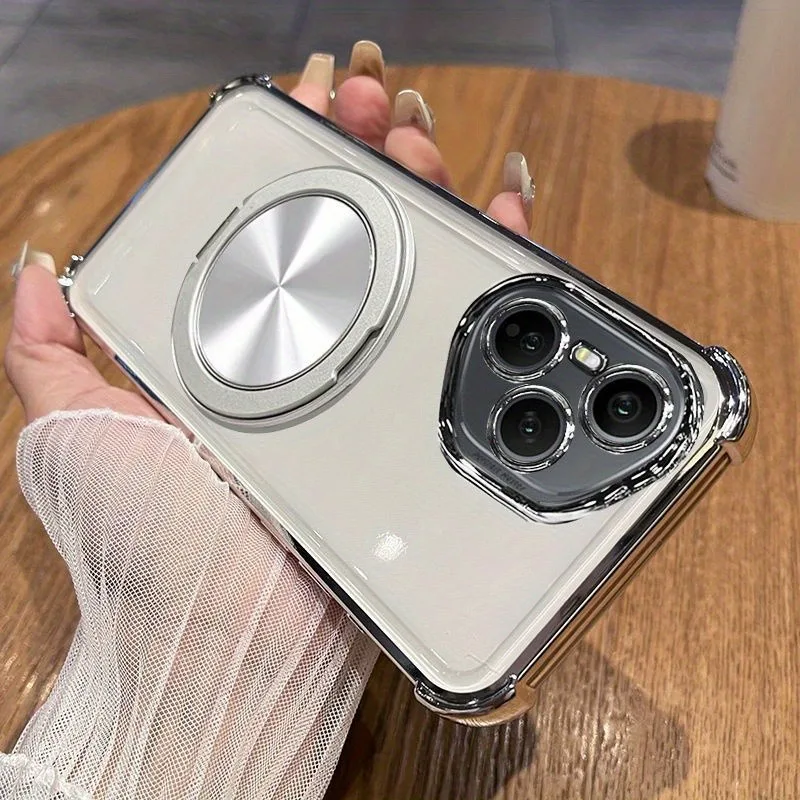 Funda de teléfono transparente a prueba de golpes de lujo para Infinix Note 40 Pro Plus 30 Smart 9 8 Hot 40 50i 30i soporte magnético cubierta de parachoques - imagen 2