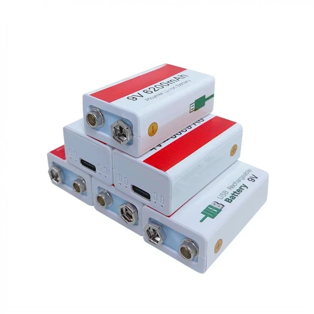 9V 2-10 Uds 6200mAh para instrumento médico multímetro micrófono USB Li-Ion batería recargable - imagen 2