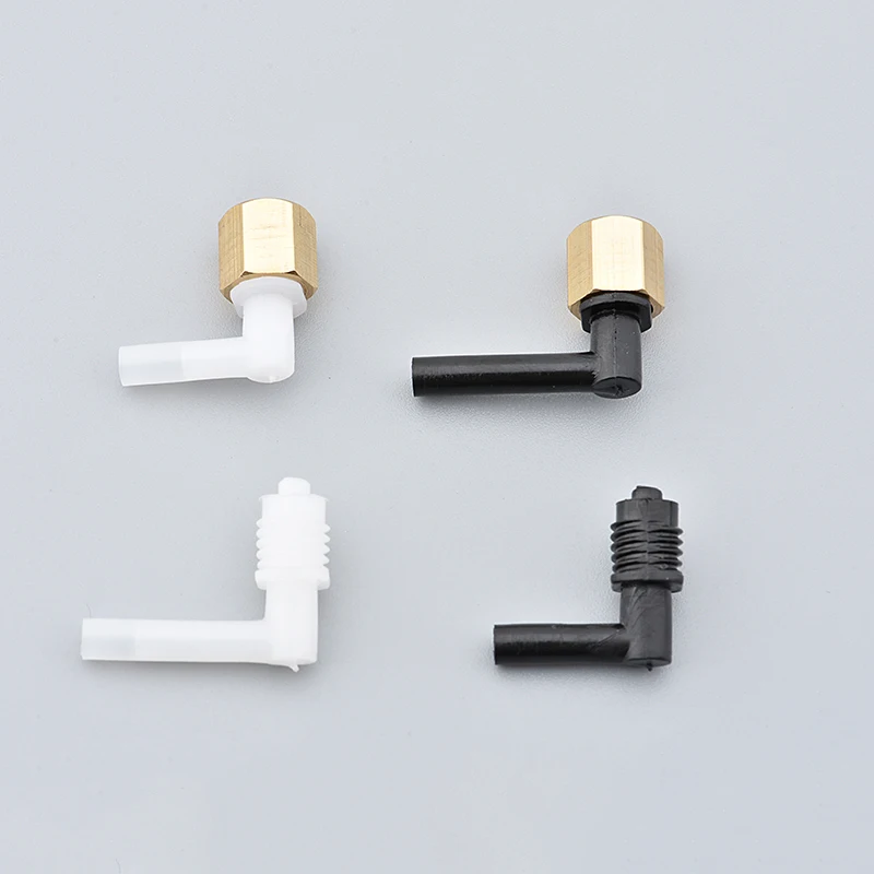 Conector de amortiguador de tinta para impresora Digital DX5, accesorios de tubo de tinta de plástico en forma de L con tuerca de cobre, 4 Uds. - imagen 3