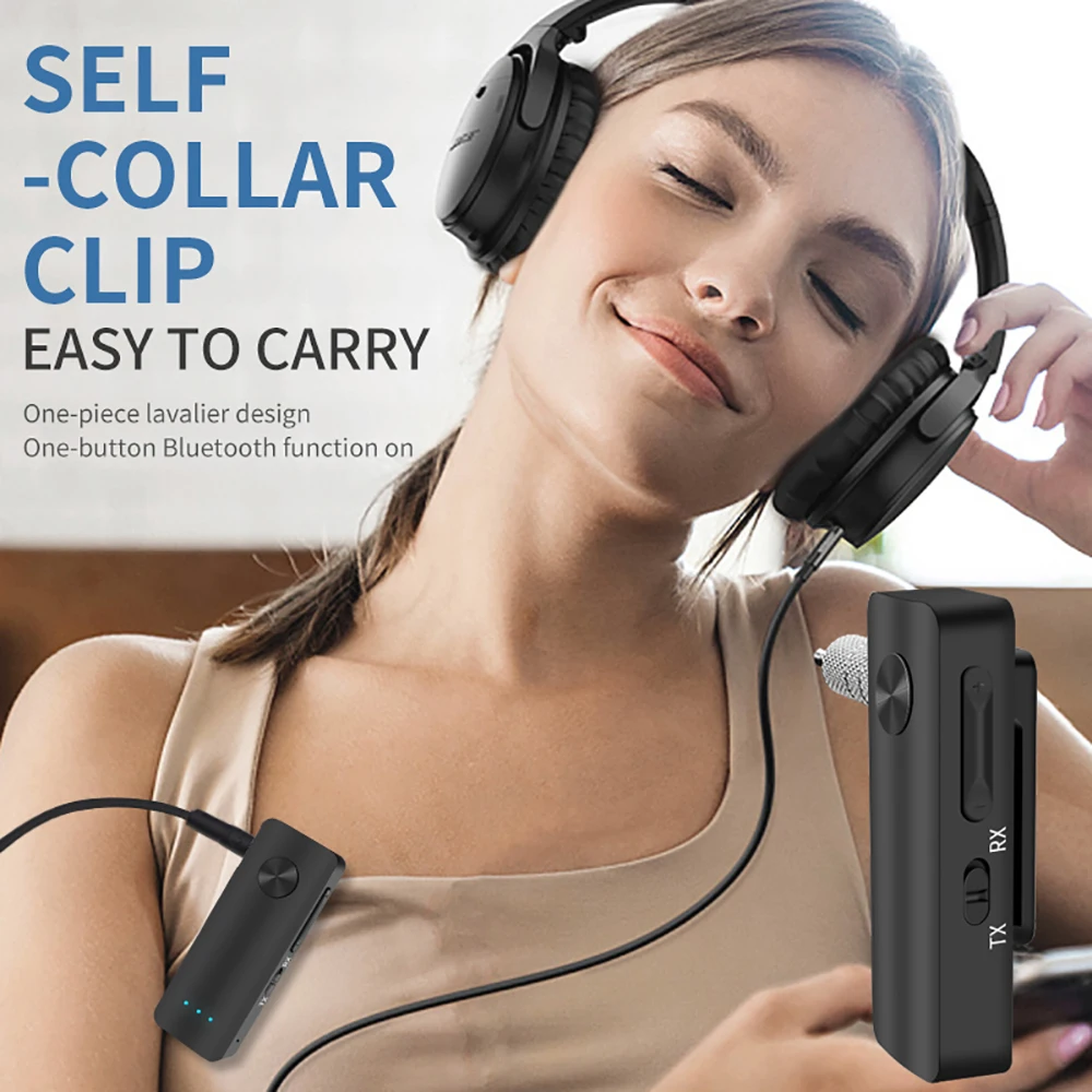 Transmisor receptor de Audio inalámbrico Bluetooth 5,4 2 en 1, adaptador auxiliar de 3,5mm, micrófono de sonido sin pérdidas para altavoz de coche, TV, PC, avión - imagen 5