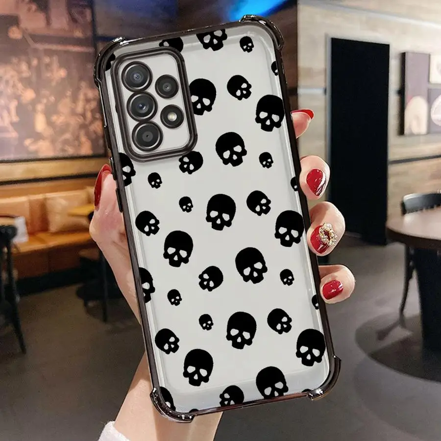Funda suave con calavera para Samsung Galaxy A24 A16 A33 A21s A15 A26 A13 A25 A35 A36 A52 A17 - imagen 2