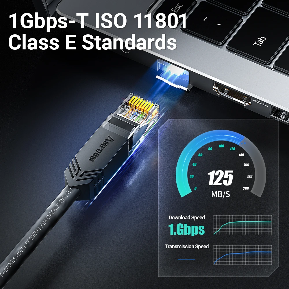 Cable Ethernet AMPCOM RJ45, Cable Lan Cat6 (24AWG) UTP CAT 6 RJ 45 Cable de red Cable de conexión para ordenadores de escritorio Módem Router - imagen 2