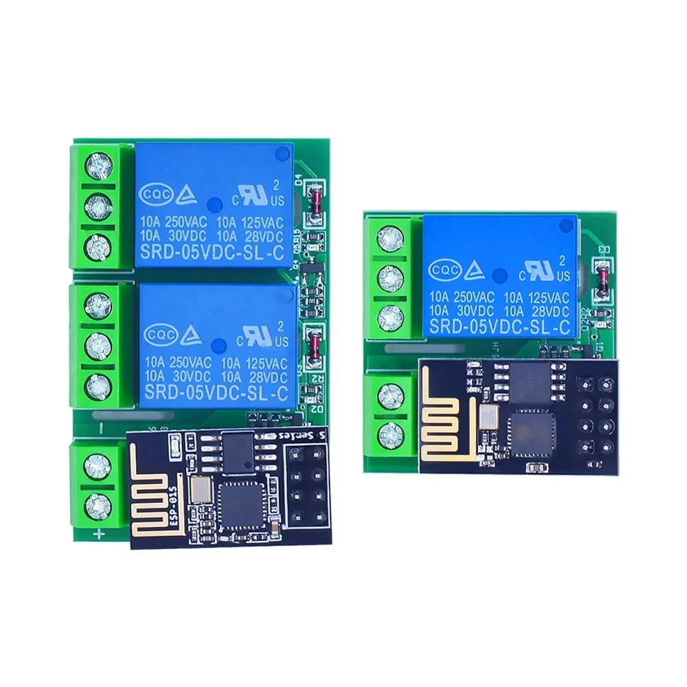 Módulo de relé WIFI de doble canal ESP8266 ESP-01 DC5V con indicador de relé y botón de Reinicio relé de 2 canales Boad Control de bajo nivel - imagen 2