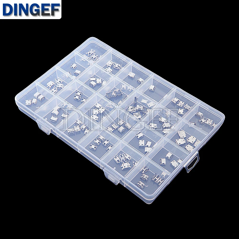 Kit de conectores Micro USB de 120 Uds., 24 modelos, Mini conectores de soldadura Usb hembra Diy para MP3/4/5 Samsung Huawei SMD DIP Socket Kit - imagen 3