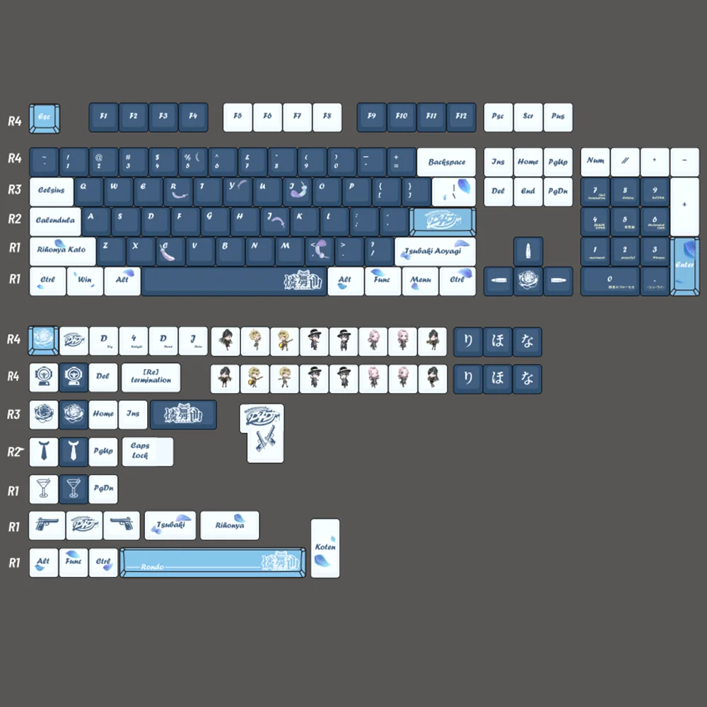 Indigo Bullet Keycap 158 teclas/juego DIY diseño personalizado cereza perfil tinte subcama ISO entrada para teclado mecánico 60% 65% 75% - imagen 3