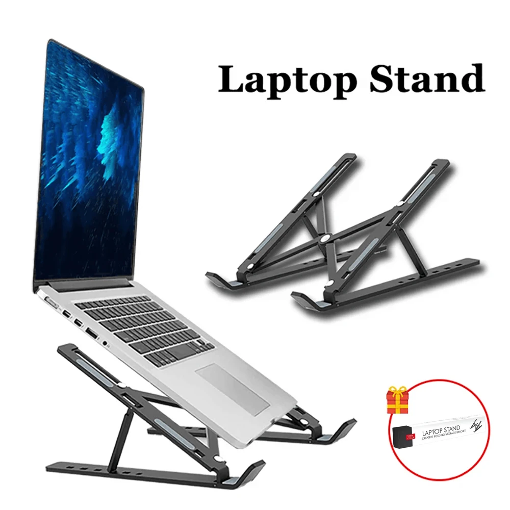 Soporte ajustable para ordenador portátil, soporte plegable para Monitor de ordenador para Macbook Air, iPad, tabletas, accesorios de Base - imagen 2