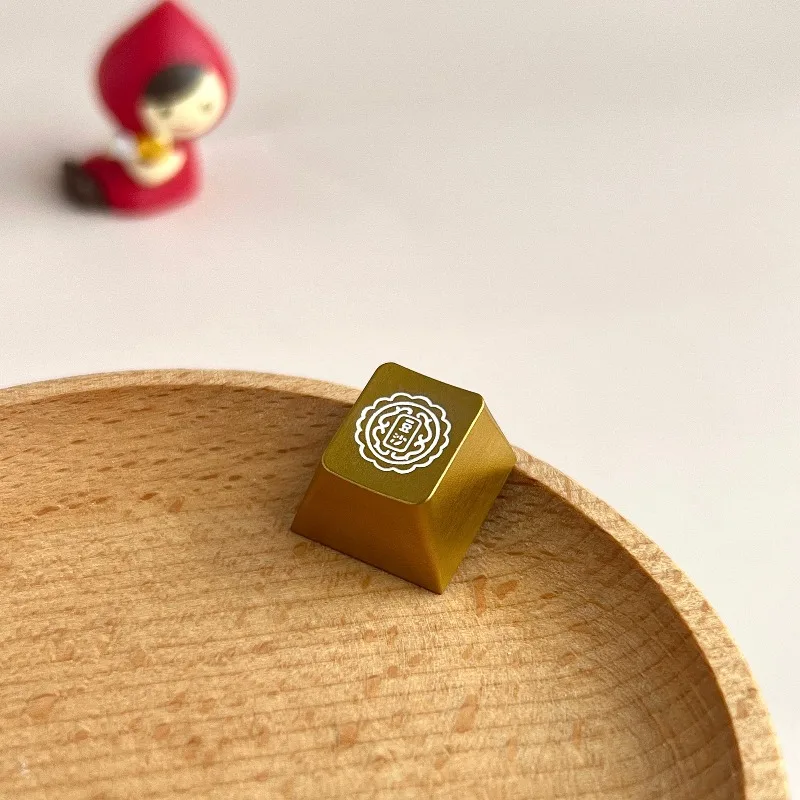 Teclas Mooncake de pasta de frijol, teclas artesanales de Metal R4, teclas originales personalizadas hechas a mano para teclado mecánico, accesorios de regalo - imagen 2