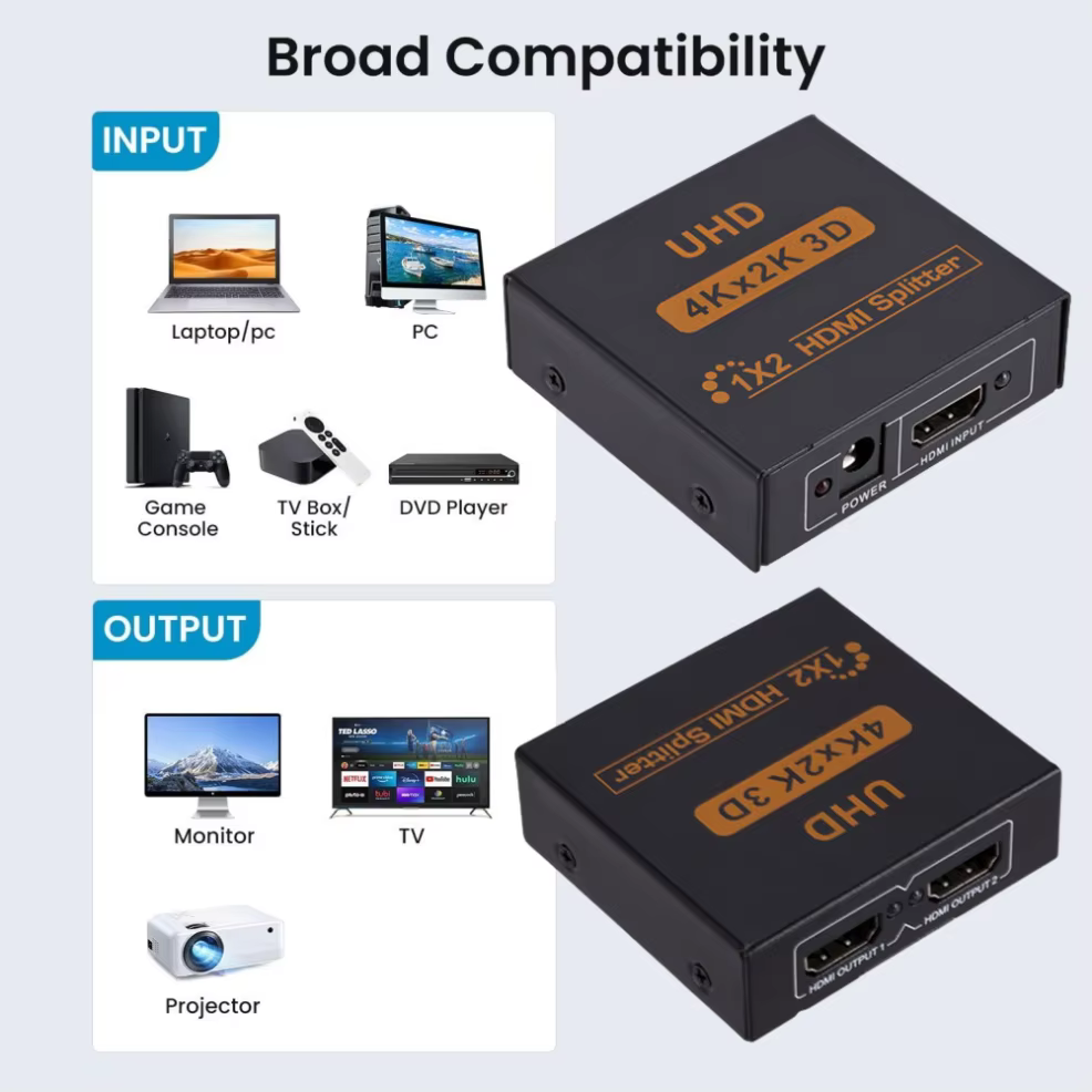 Divisor HDMI 1 a 2 Puertos – 4K para PS4, Xbox, PC - imagen 4