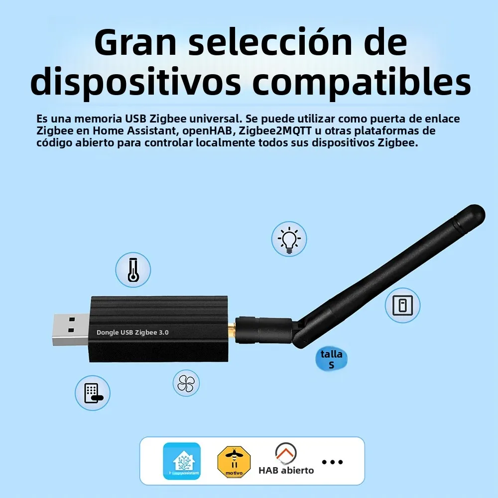Zigbee 3,0 USB Dongle Universal inalámbrico Zigbee Gateway Hub automatización del hogar soporte asistente doméstico Zigbee2MQTT, OpenHAB, Raspbian - imagen 2