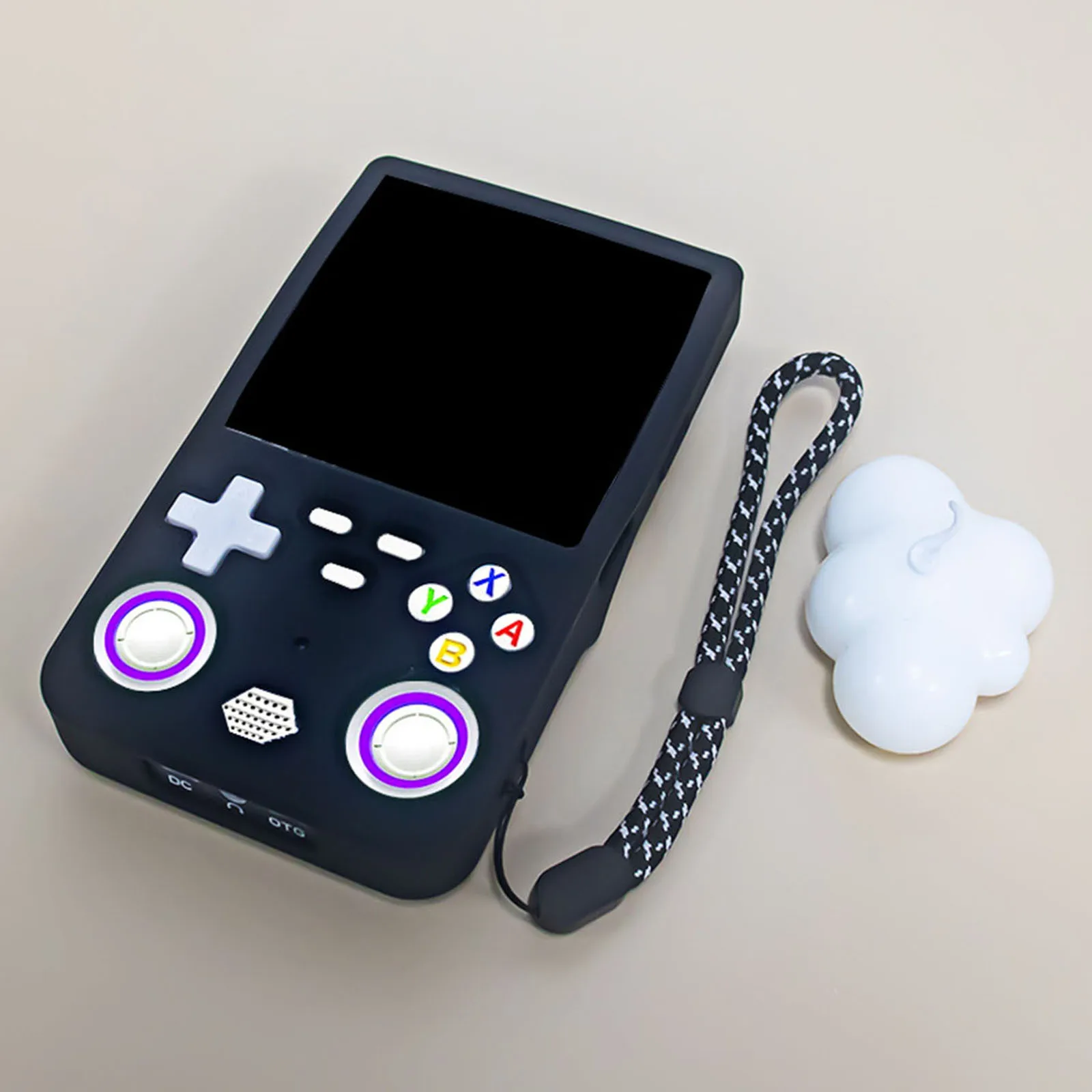 Funda de silicona para consola de juegos portátil R36 Ultra contra arañazos y caídas, Estuche de transporte negro con cordón para hombres y mujeres - imagen 5