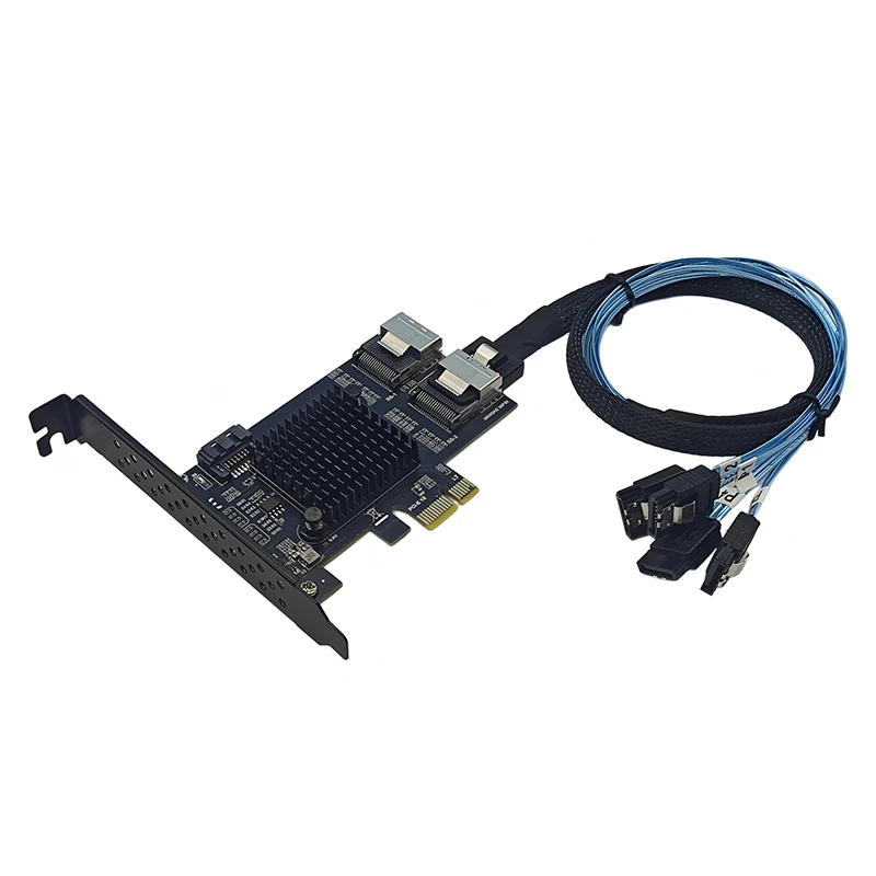 PCI Express X1 a 2 puertos MiniSAS SFF-8087 + 1 puerto SATA3.0 tarjeta de expansión RTL9101 Chip 9 puertos SATA 3,0 6Gb convertidor para escritorio - imagen 5