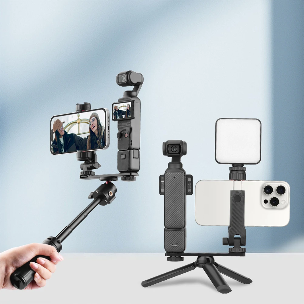 Soporte para teléfono soporte fijo para DJI Osmo Pocket 3 accesorios de expansión soporte para teléfono inteligente con tornillo de 1/4 pulgadas y zapata fría - imagen 2