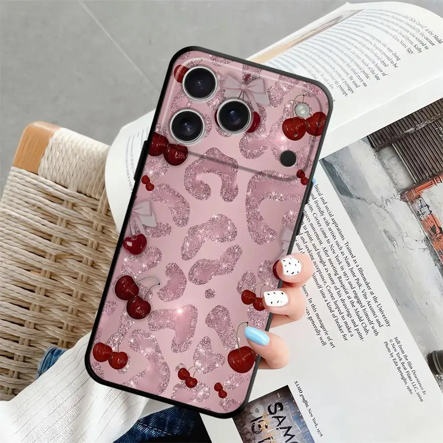 Funda de teléfono suave negra con estampado de leopardo Premium para iPhone 13 12 11 17 Pro Max 7 8 17Air XR 15 16 14 Plus XS Max - imagen 3