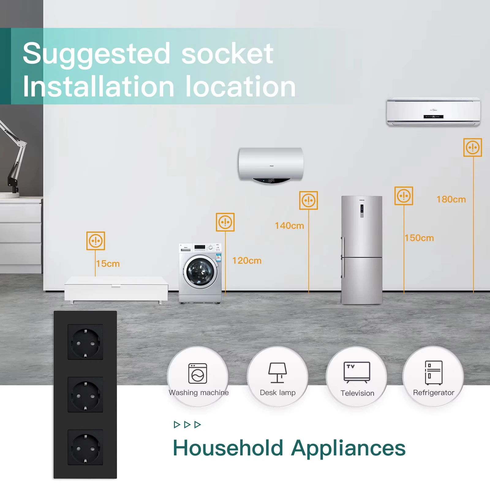 BSEED-enchufe de pared individual de la UE, enchufes USB dobles tipo c, enchufes de corriente triples, cuatro tomas de corriente, puerto USB C 2.1A, marco de plástico - imagen 5