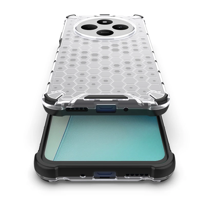 Funda protectora de panal de abeja a prueba de golpes para Xiaomi Redmi 14C, cubierta protectora translúcida de TPU - imagen 4