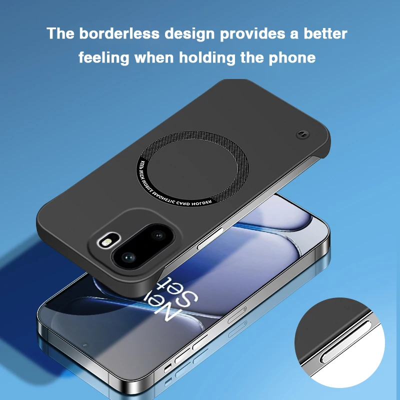 Funda resistente de protección de cámara para OnePlus Ace 6 Ace6 5G, carga inalámbrica magnética, sin marco, fina, PC, funda trasera dura y sencilla para teléfono - imagen 4