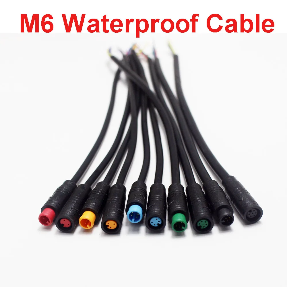 1 par M6 2 3 4 5 6 pines macho hembra Julet bicicleta eléctrica conector de clavija impermeable Scooter Cable de freno enchufe Sensor de señal