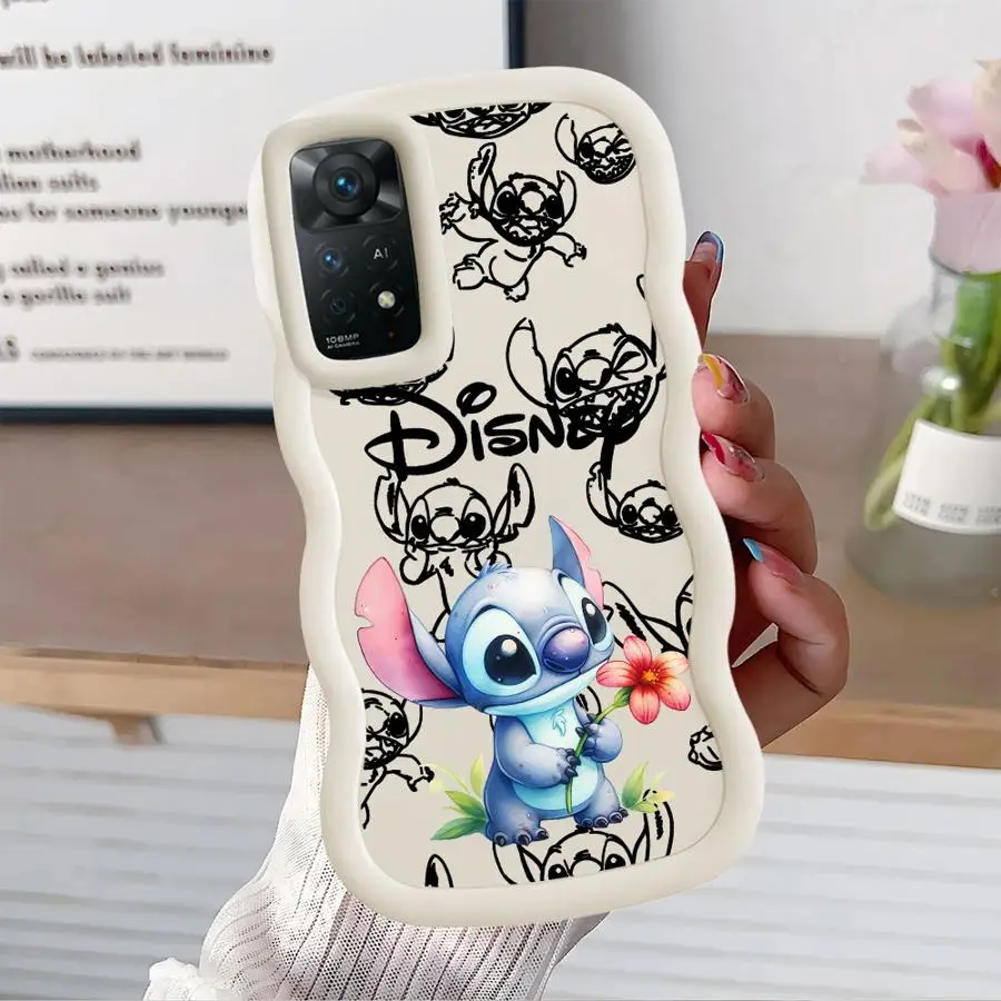 Funda de teléfono suave y bonita de Disney Stitch para Xiaomi Redmi Note 9 8 10 14 Pro 11 13 Pro Plus 10S 9S 12