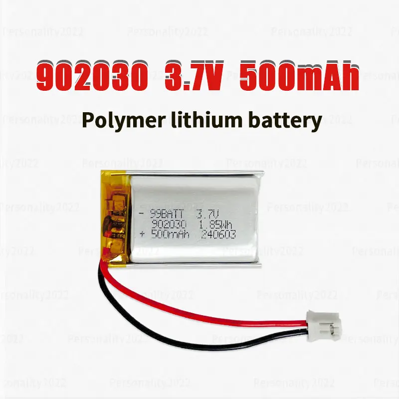500mAh 902030 Batería de polímero de litio de 3,7 V, batería de iones de litio para luz Solar, rastreador de DVD, dispositivo antirrobo, GPS, célula recargable Lipo