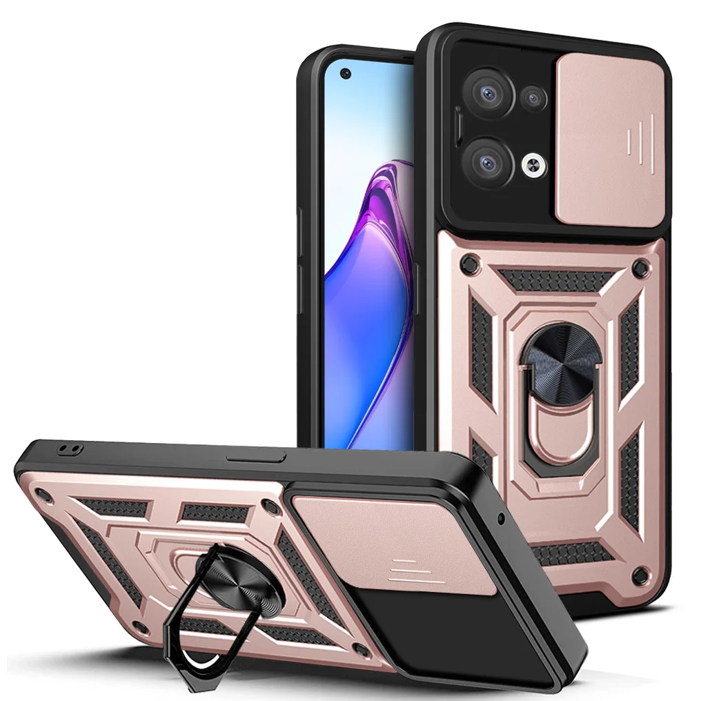 Funda de teléfono con protección de lente magnética, cubierta para OPPO A15, A16S, A17, A55, A54, A52, A32, A33, A78, A56, A57, A58, A74, A76, A78, A94, Realme, 8i