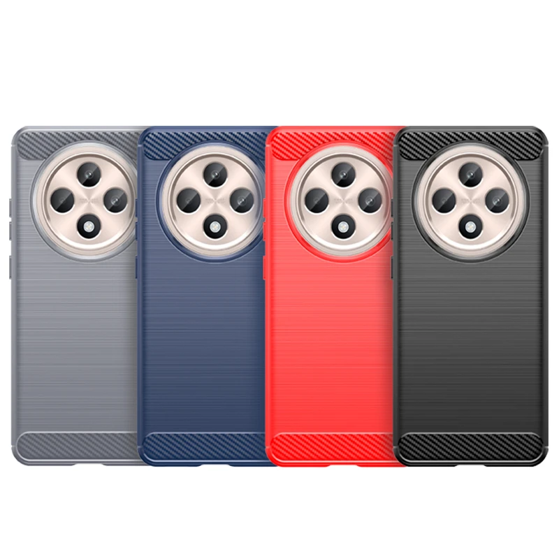 Funda de TPU suave de fibra de carbono a prueba de golpes para teléfono, carcasa trasera de parachoques para Reno 12F, OPPO Reno 12F, novedad - imagen 2