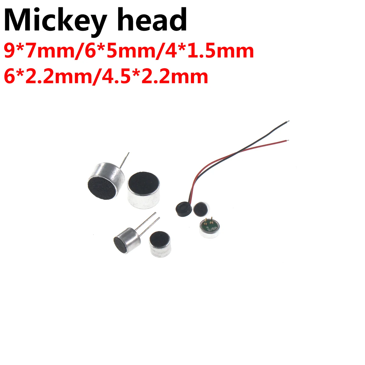 20 piezas micrófono 9x7 6x5 4x1,5 6x2,2 4,5x2,2 micrófono de electret condensador captación 52DB 56DB accesorios MP3 DIP con 1p dupont - imagen 2