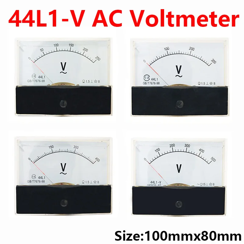 Voltímetro de CA 44l1-v ac10v 15V 20V 30V 50V 100V 150V 250V 300V 450V 500V 600V 750V voltímetro de puntero 80*100mm para medir un solo - imagen 2