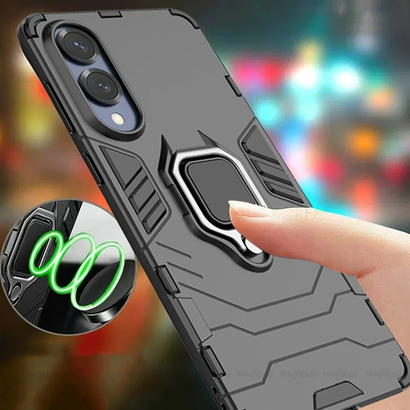 Para Samsung S25 Edge funda para Samsung S25 Edge Capas PC soporte de anillo magnético a prueba de golpes para Fundas Samsung Galaxy S25 Edge