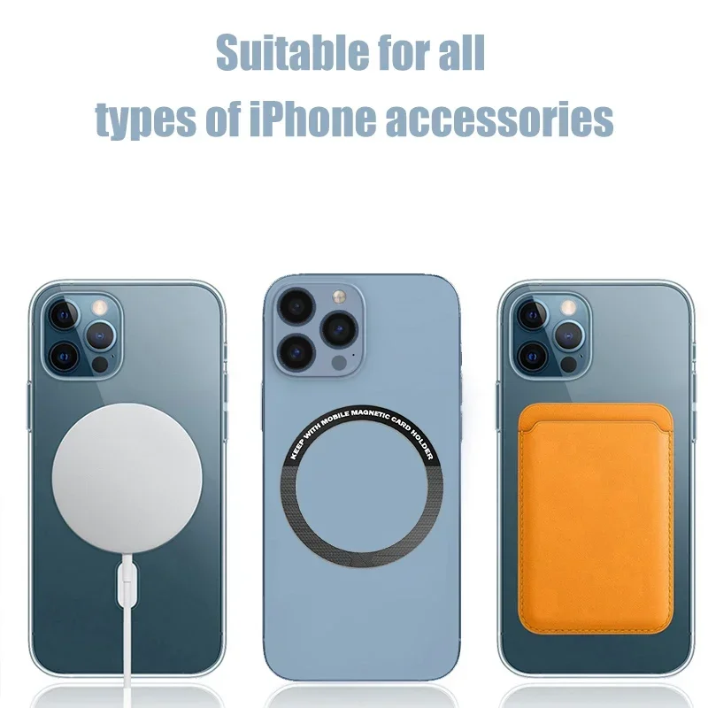 Anillo de placa de Metal magnética Universal de acero inoxidable, 7/5/1 Uds., para Apple IPhone 15 14, cargador inalámbrico Magsafe, pegatinas de hierro y Metal - imagen 2