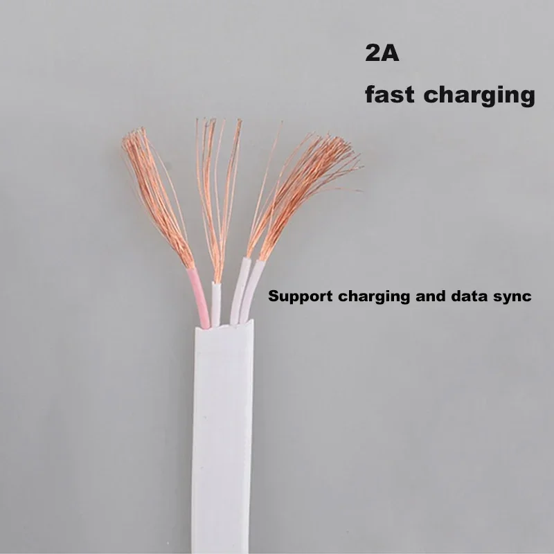 Nuevo cable USB tipo C de 50cm / 1M 5V 2A cable plano de carga de energía móvil cable de datos de fideos tipo C para Huawei xiaomi - imagen 4