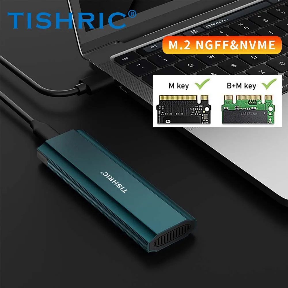 TISHRIC Caja de disco duro externo NGFF NVME SSD para disco duro Caja externa de 1,8 pulgadas USB C para juegos PC portátil PS5 /4 - imagen 2