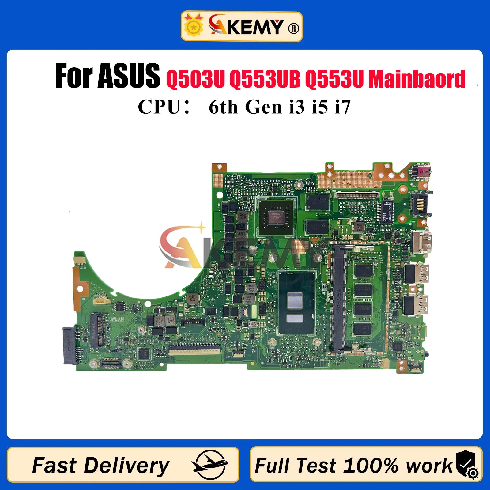 Placa base para ordenador portátil Q553UB para ASUS VivoBook Q553U Q503U Q553UB Q553UQ placa base para portátil con i3 i5 i7 CPU 100% pruebas OK envío rápido