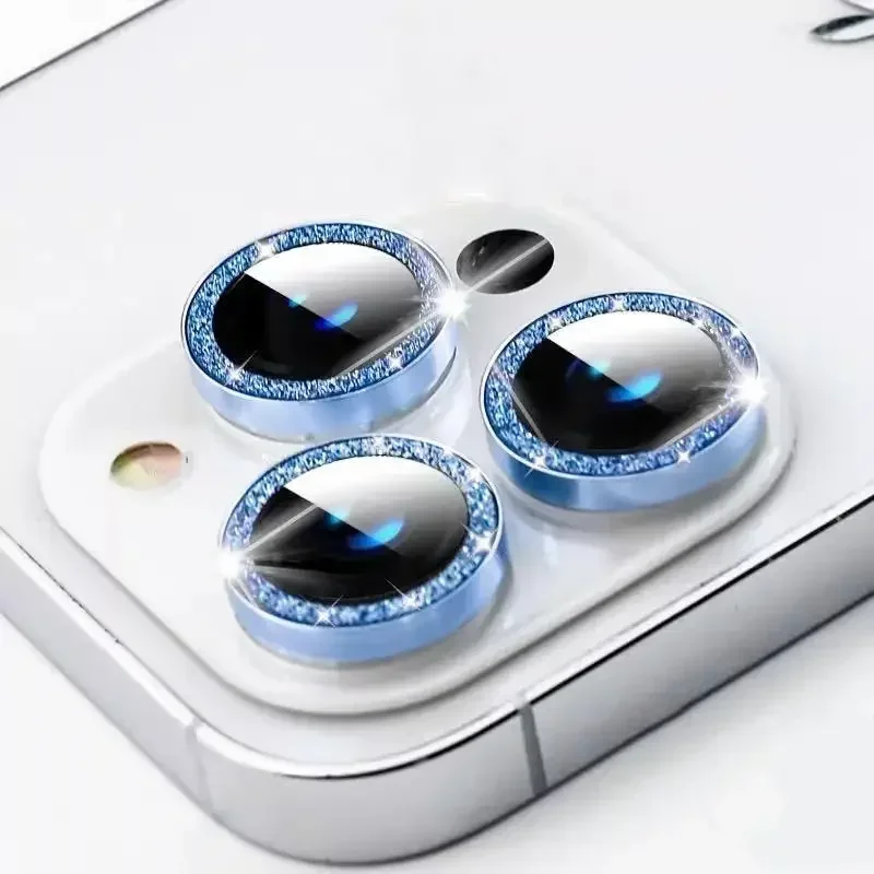 2-3 Uds pegatina de Flash para Iphone 16 15 Pro Max película de lente 14pro anillo de lente más tapa de lente templada de cámara 13 Mini Control de polvo 12