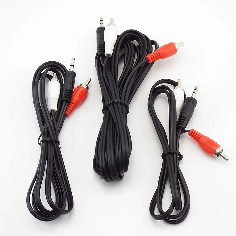 1M/1,5 M/3M conector Jack de 3,5mm a 2RCA macho Cable de Audio estéreo conector divisor Cables adaptadores de altavoz - imagen 3