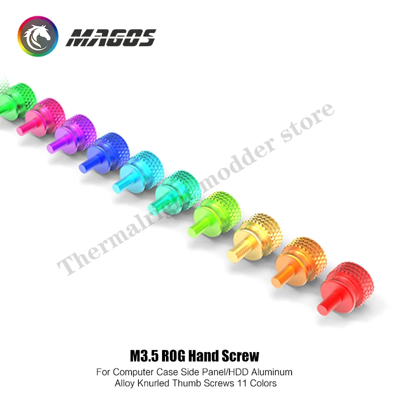 Tornillo M3.5 personalizado con logotipo ROG, opcional, apriete a mano, paso, pulgar moleteado, PC, embellecedor, pieza MOD, 11 colores, 5 uds. - imagen 5