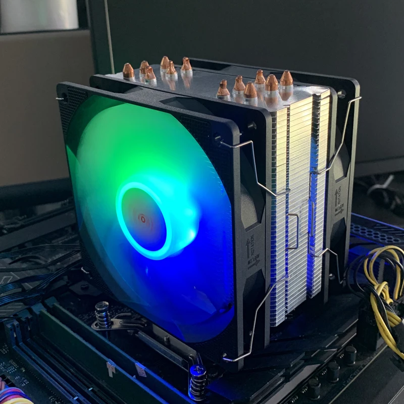 Enfriador de aire de CPU de 120MM, Ventilador ARGB de 4 pines, 6 tubos de calor, radiador de PC para Intel LGA 115X 1700 1200 2011 X99 X79 1366 AMD AM4 AM5 - imagen 2