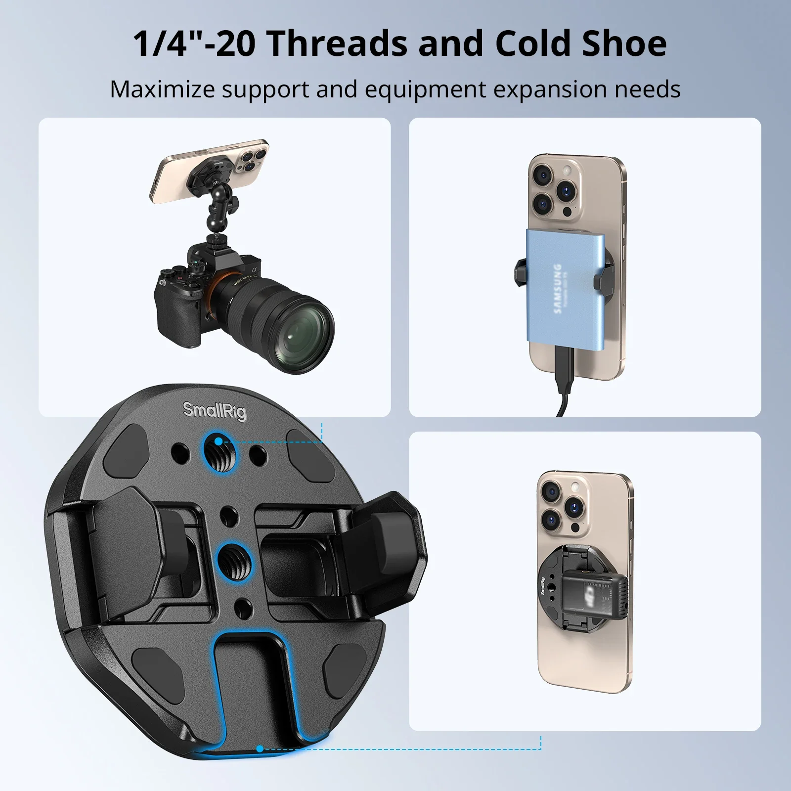 Soporte SSD magnético SmallRig para MagSafe, abrazadera de teléfono acoplable para SSD externo para Samsung SanDisk para accesorios cruciales - imagen 4