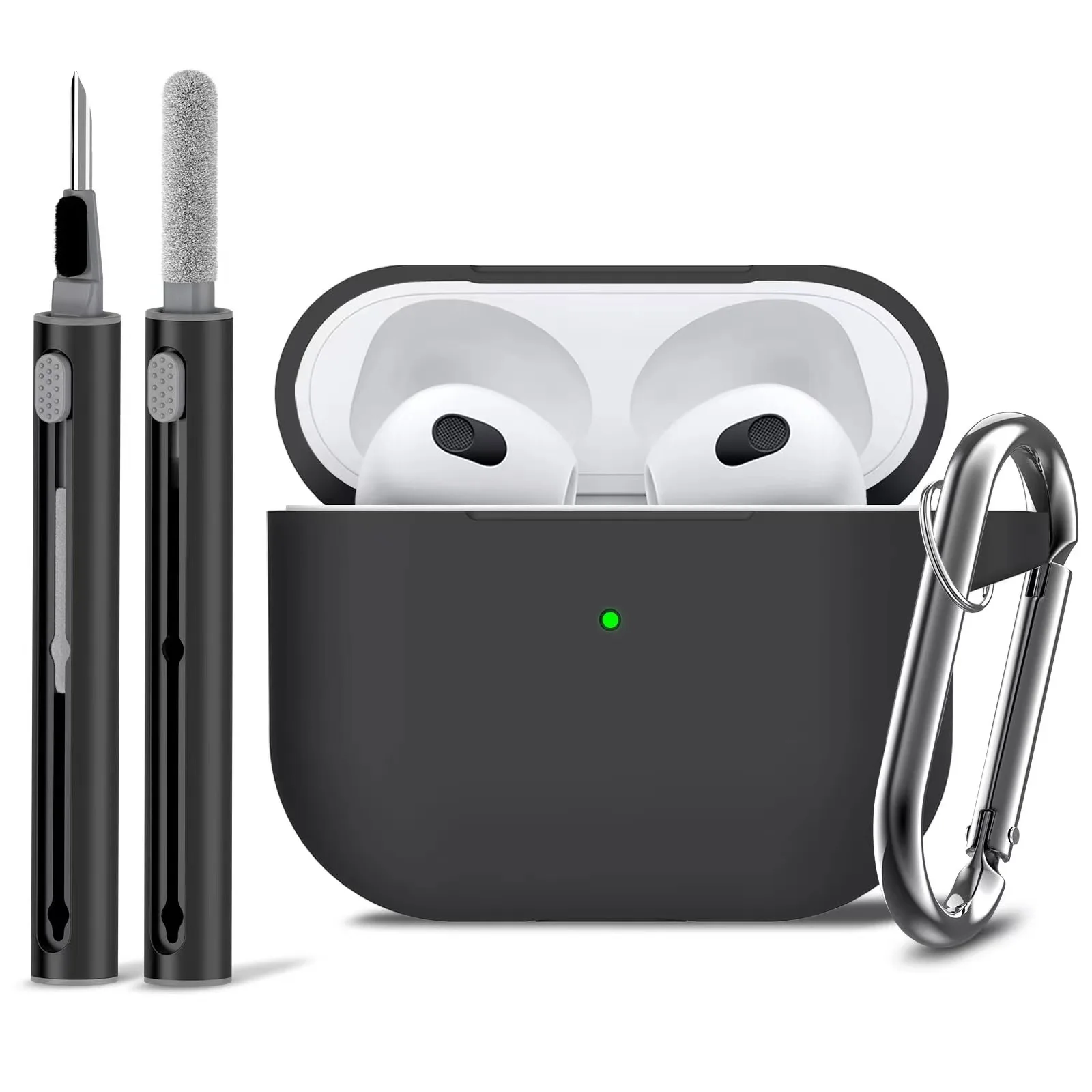 Funda protectora de silicona suave para Apple AirPod Pro 2ª/1ª generación, Kit de limpiador para hombres y mujeres, 3