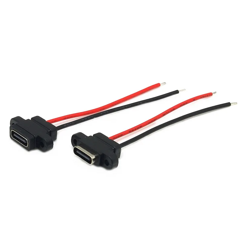 1 Uds USB tipo C conector impermeable 3A compresión directa 2/4/5Pin interfaz de carga de enchufe hembra con PH2.0 Termina 150MM - imagen 3