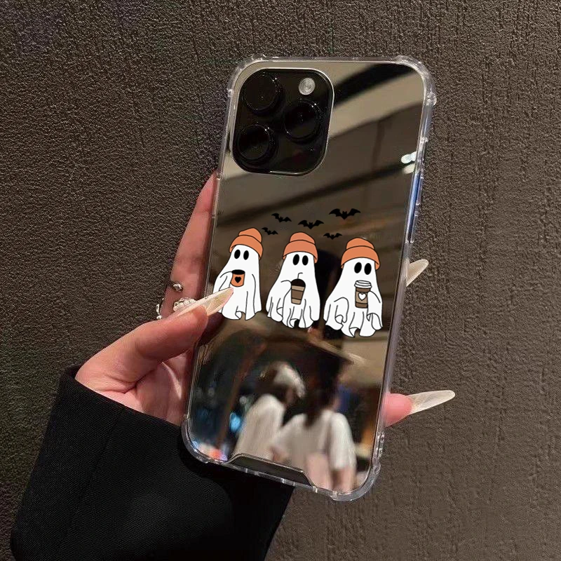 Funda de teléfono acrílica con diseño de fantasma Retro de Halloween para iPhone 17 16 15 Pro Max 14 13 12 11 XS X XR 7 8 Plus - imagen 5