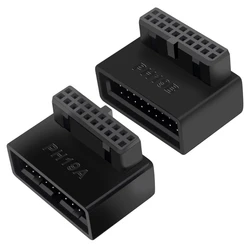 Adaptador USB 3.0 para placa base header 19-20 pines vertical 90°