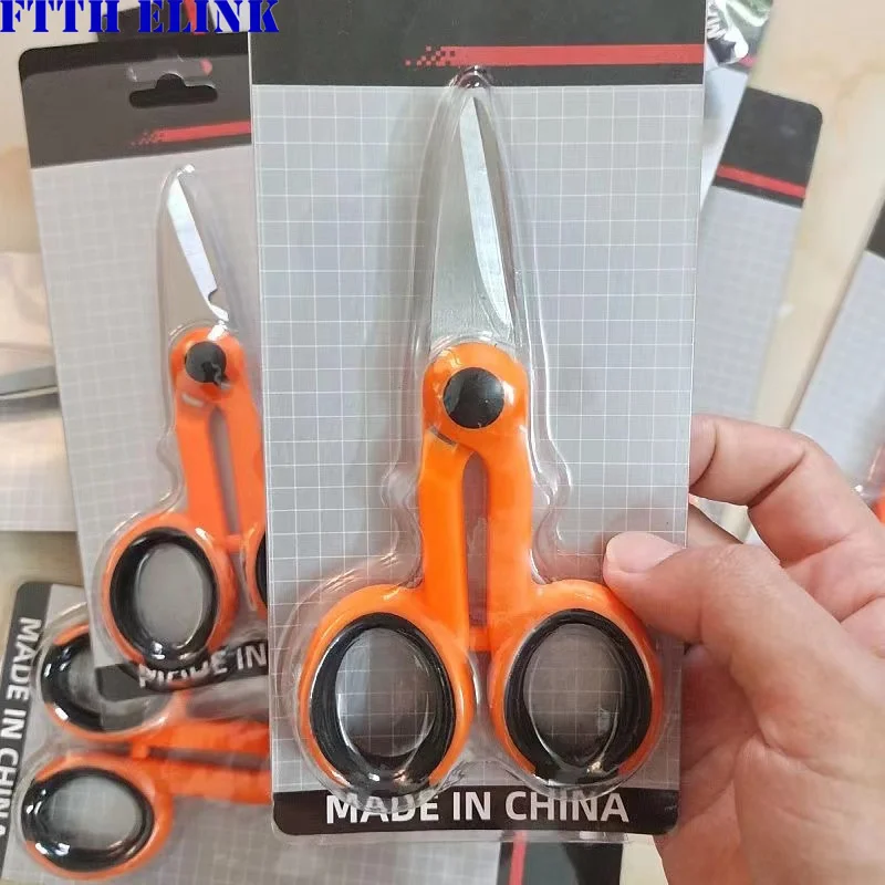 Tijeras de Kevlar de acero inoxidable, herramientas profesionales de fibra óptica para Coleta, tijeras de puente, pelacables FTTH - imagen 4