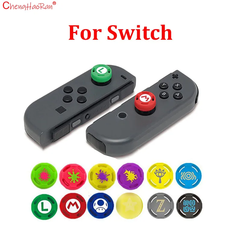 4 unids/lote de tapa de empuñaduras de pulgar de dibujos animados de silicona suave para interruptor Oled Joy Con controlador NS Lite Protector de cubierta de Joystick - imagen 3