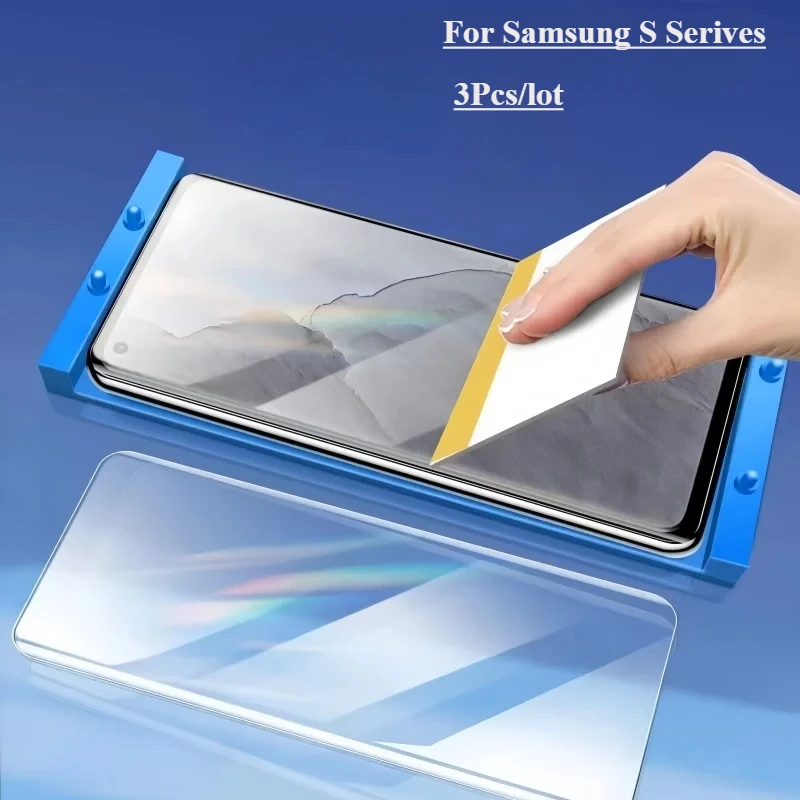 Película cerámica blanda de 3 uds para Samsung Galaxy S24 S23 S22 S25 Ultra S25 + S21 Plus S10 + Note10 20 Protector de pantalla Ultra Full Glue - imagen 2