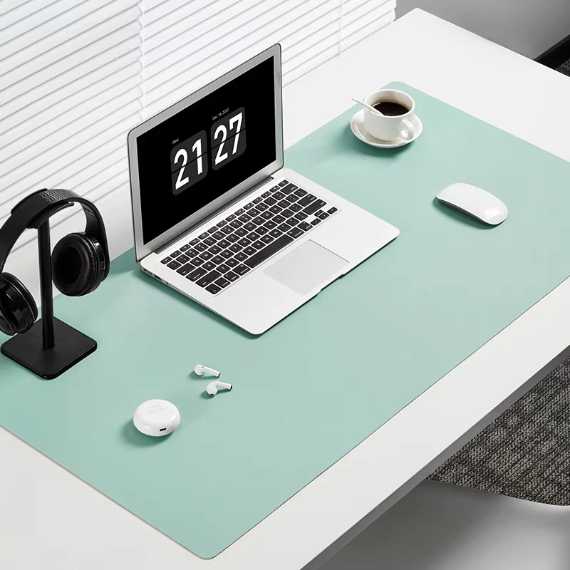 Alfombrilla de ratón de gran tamaño, alfombrilla protectora de escritorio de oficina de cuero PU, impermeable, teclado de escritorio, alfombrilla de ratón para juegos, accesorios para PC - imagen 2