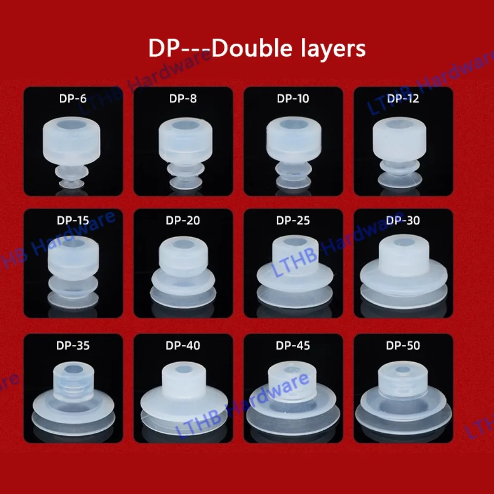 Ventosa de cabeza grande SP/DP/MP, goma de silicona blanca, orificio de montaje de 8mm, herramientas de automatización de brazo de Robot con ventosa de fuerza fuerte, 10 piezas - imagen 5