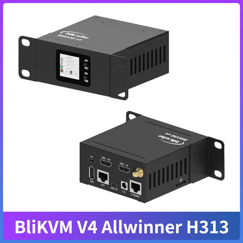 BliKVM-dispositivo V4 Allwinner H616 Soc KVM sobre IP, dispositivo PoE HDMI, comaptible, bucle de vídeo a través de PiKVM, soporte PoE y DC WiFi, varios idiomas