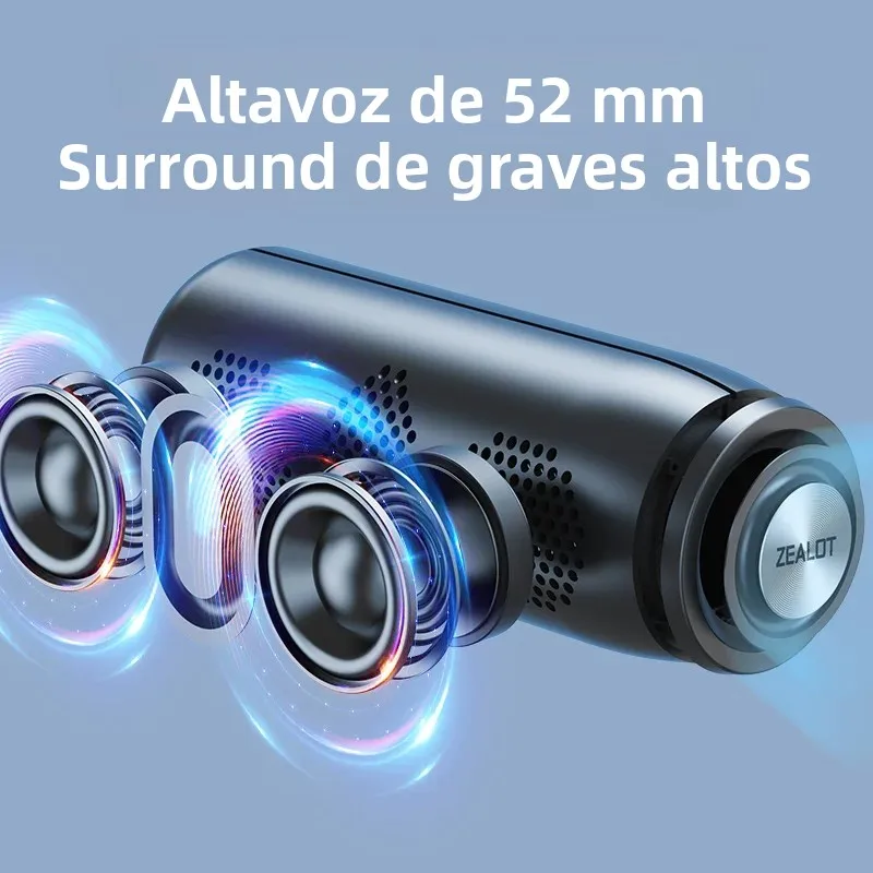 ZEALOT-S51 Altavoz Bluetooth impermeable con USB y TF - TWS Audio